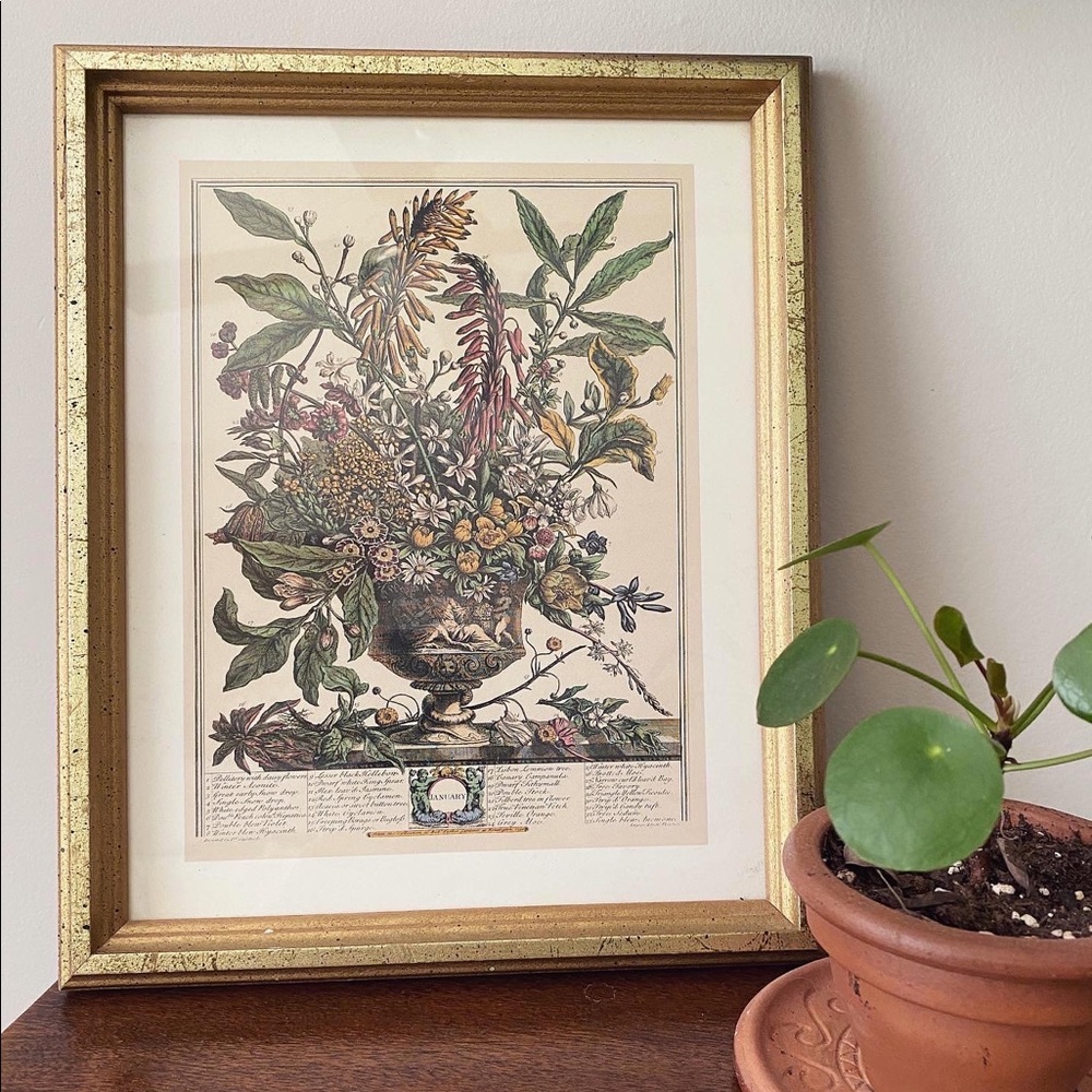 Vintage January floral print